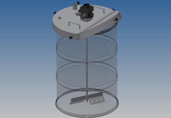 Pneumatické míchadlo typ AR 8 Nm/3,0 kW pro sudy 120–200 litrů