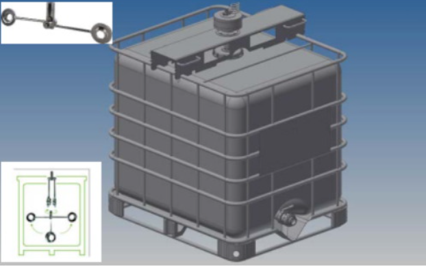 Pneumatické míchadlo s konzolí typ ECO LINE 14 Nm pro kontejnery 1 000 litrů